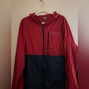 Columbia Red and navy blue windbreaker